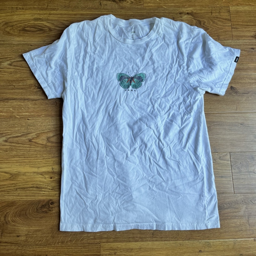 White Vans butterfly t-shirt size medium